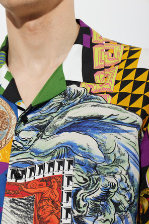Versace Camisa de seda con estampado "Medusa Collage"