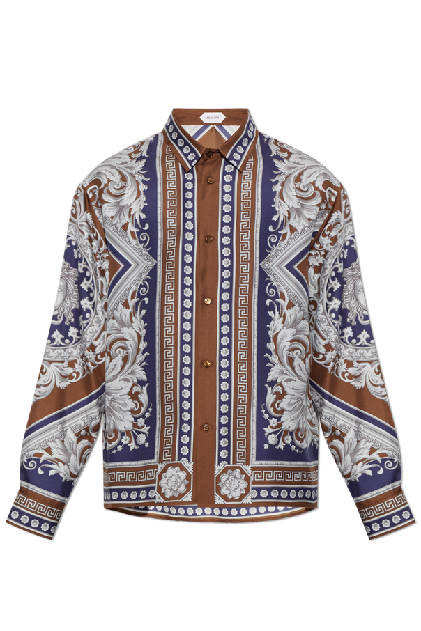 Silk shirt with `Neoclassical Barocco` print od Versace