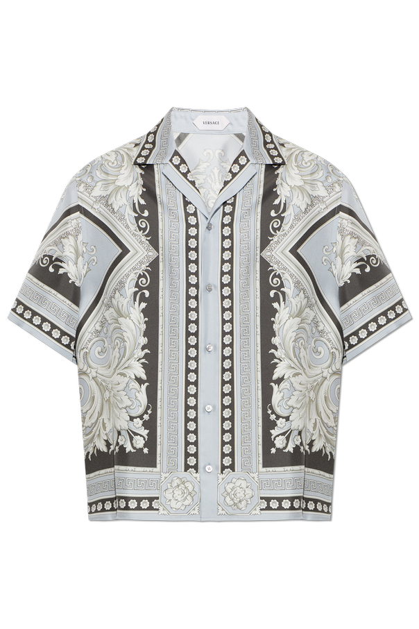 Silk shirt with `Neoclassical Barocco` print od Versace
