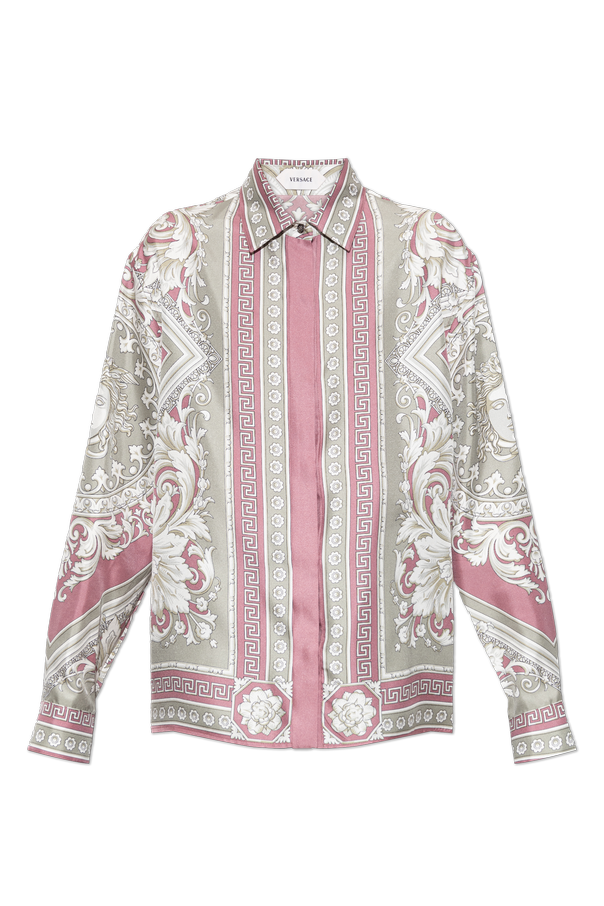 Silk shirt with `Neoclassical Barocco` print od Versace