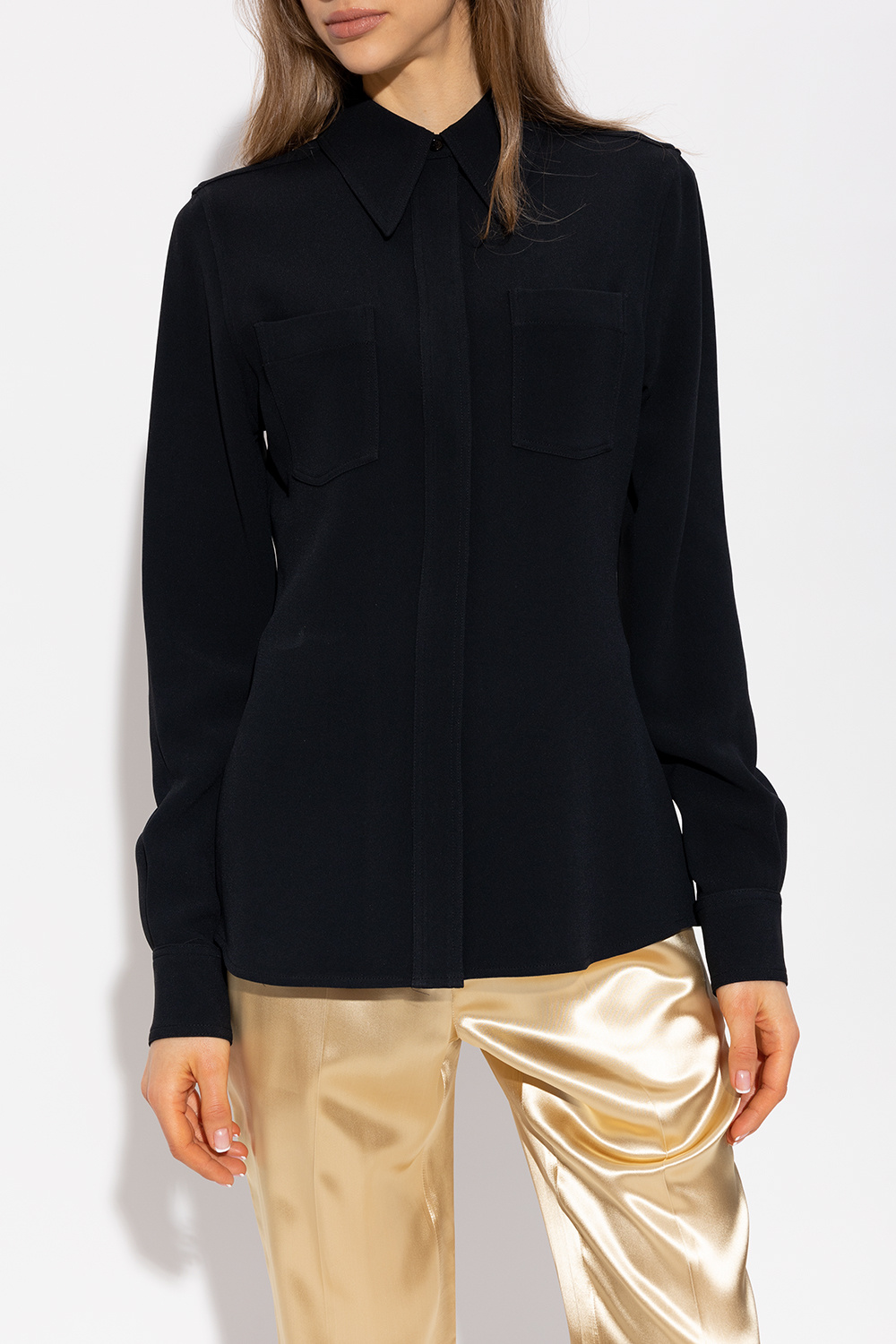 Victoria Beckham Versace Jeans Couture baroque-print zip-through hooded sweatshirt