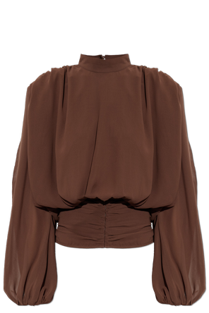 Blouse with shoulder pads