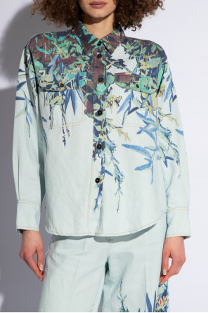 forte_forte Denim Farah shirt with floral motif
