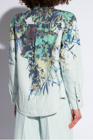 forte_forte Denim Farah shirt with floral motif