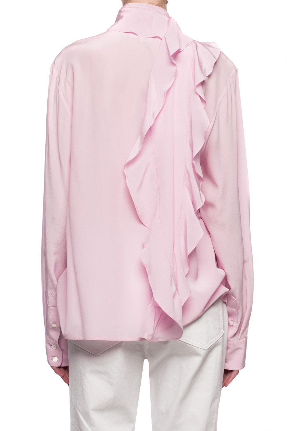 pink ruffle shirt