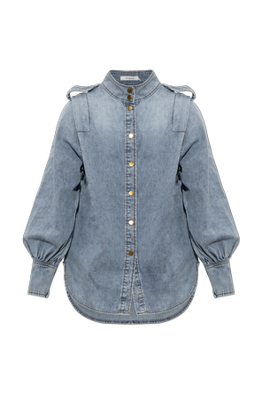 Camisa vaquera con botones con logotipo