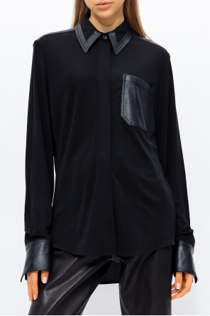 Victoria Beckham Long-sleeved shirt Classic collar Buttoned cuffs All-over print Buttoned fastening Straight cut
