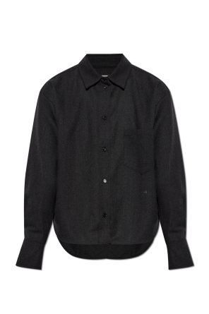 Wool shirt with pocket