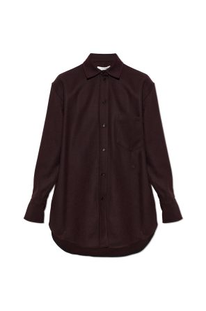 Wool shirt with pocket