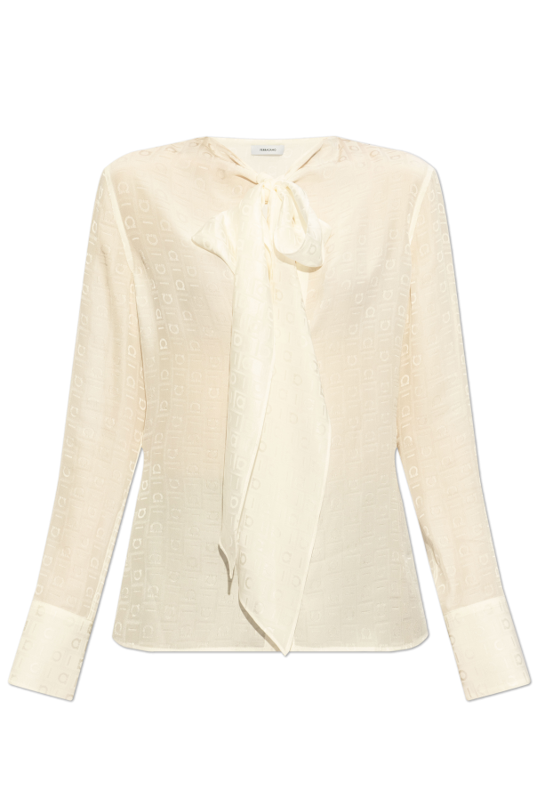 FERRAGAMO Silk shirt with tie detail