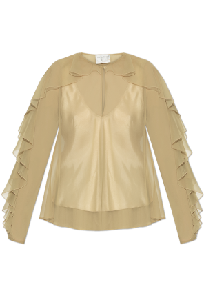 Top de duas peças com folho