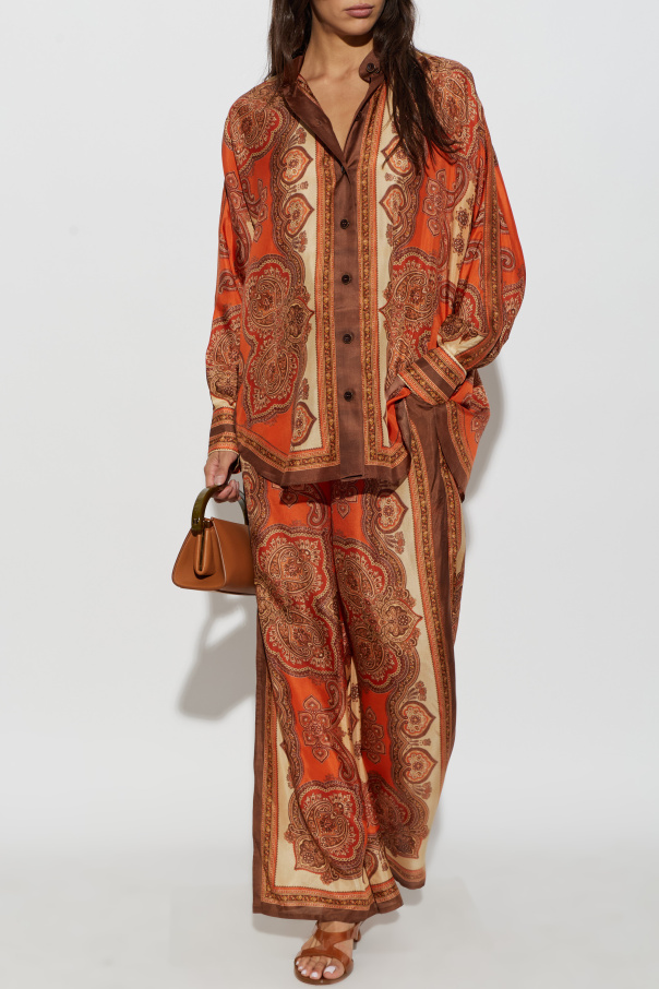 Zimmermann Camisa de seda con estampado