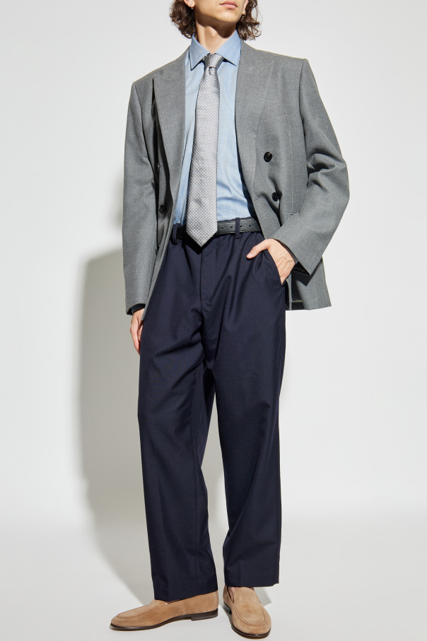 Paul & Shark Shirt with a herringbone pattern