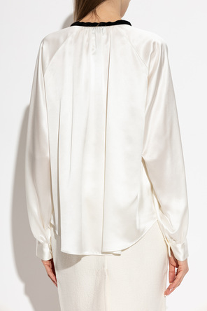 forte_forte Silk top with decorative tie at the neckline