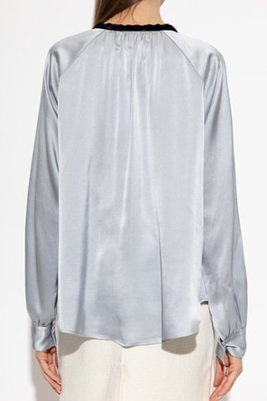 forte_forte Silk top with decorative tie at the neckline