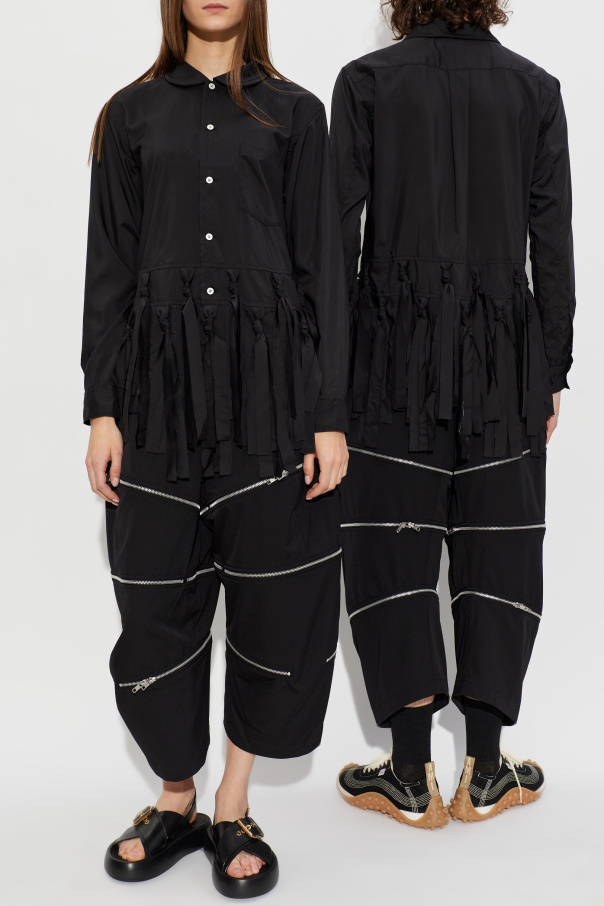 Comme des Garçons Black Koszula z frędzlami