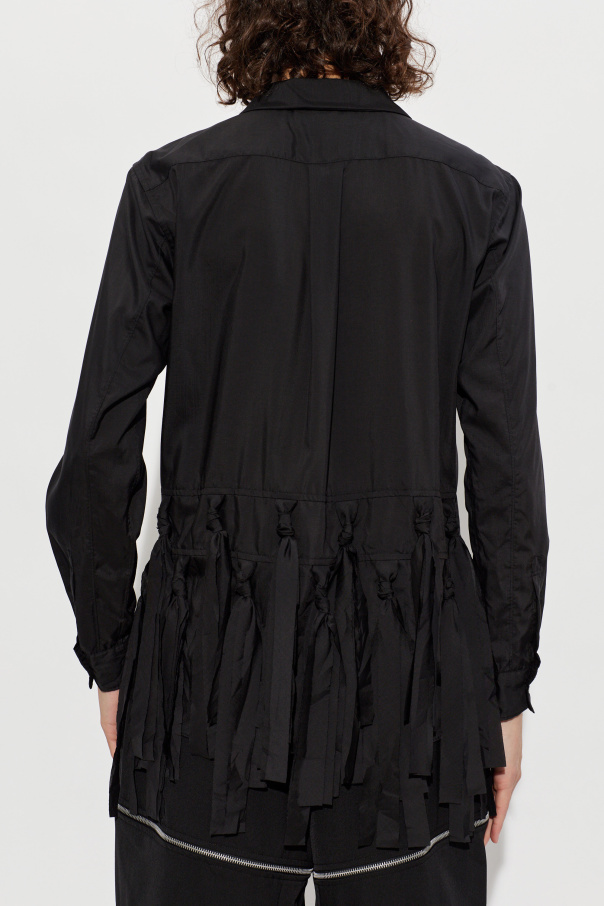 Comme des Garçons Black Koszula z frędzlami