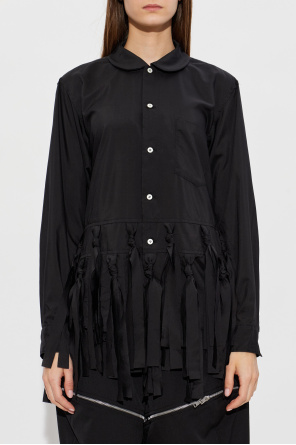 Comme des Garçons Black Koszula z frędzlami