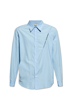 Greig linen polo shirt Blu od Y Project