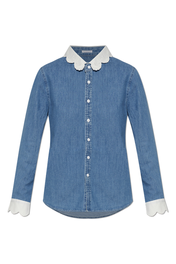 ‘The Frilly Foxy Boxy’ denim shirt od MOTHER