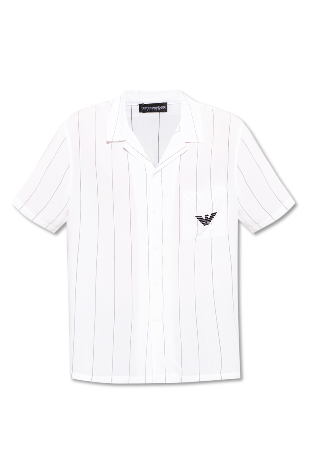 Emporio Armani Emporio Armani logo embroidered striped shirt