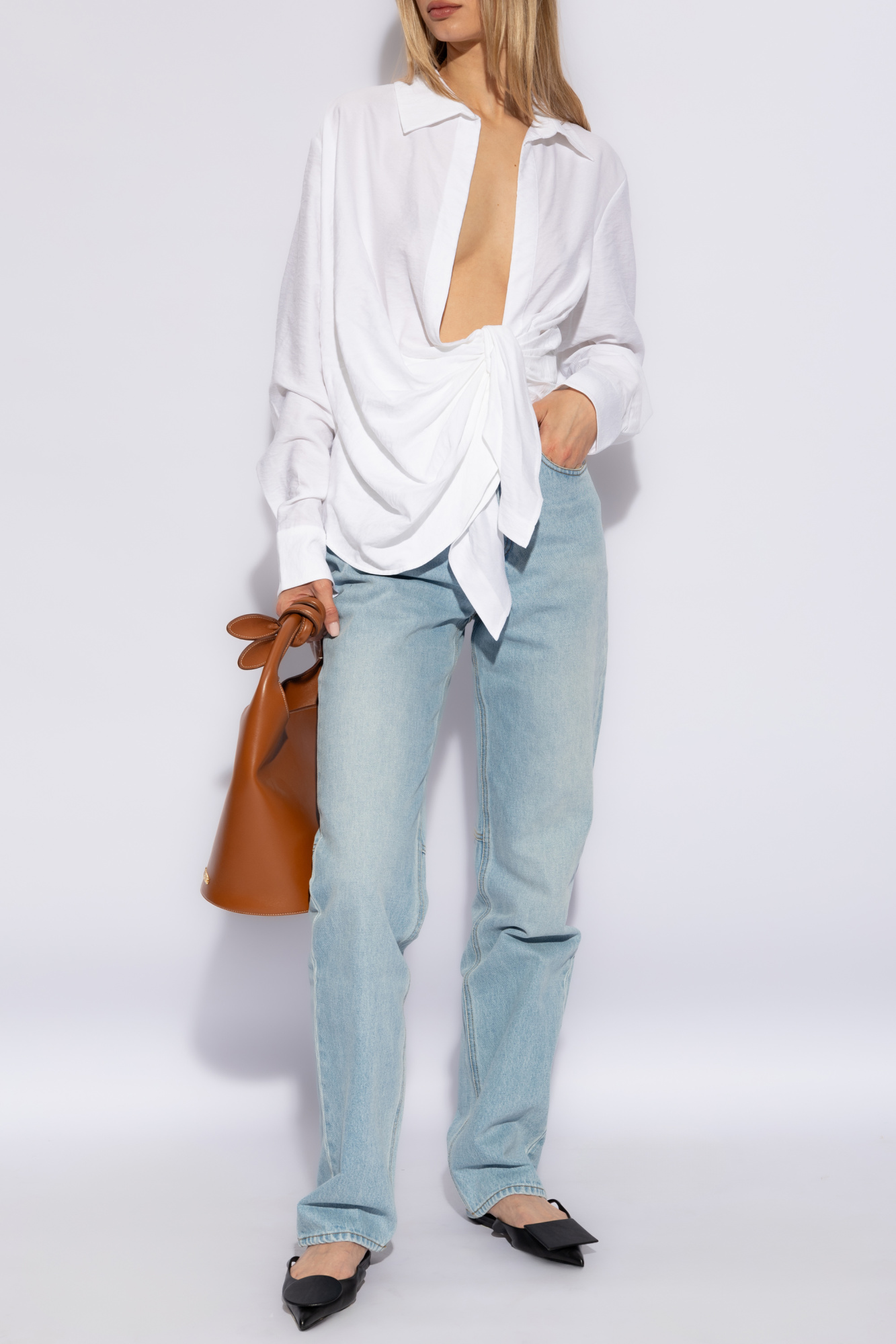 Jacquemus Draped biker shirt