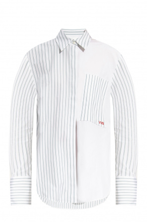 patchwork cotton check shirt