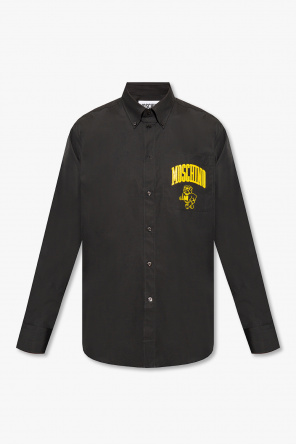 logo-patch zip-fastening jacket Black