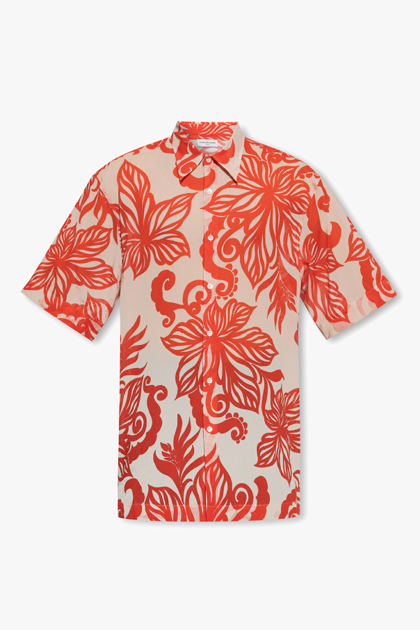 Dries Van Noten caps shirt with floral motif