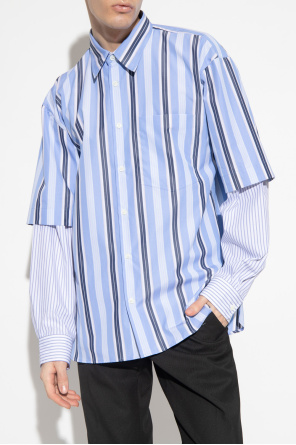 Y-3 graphic-print cotton sweatshirt Striped shirt