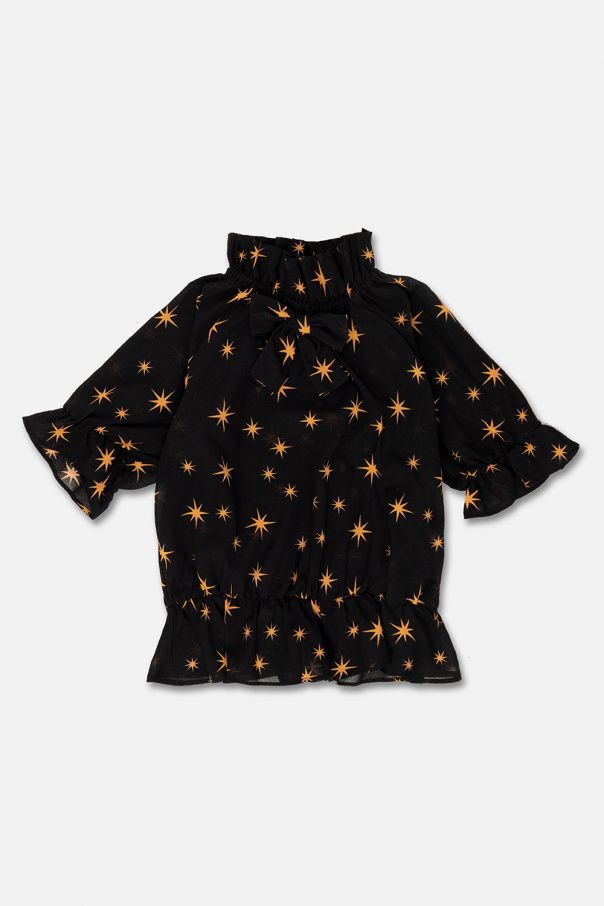 Mini Rodini polka-dot print shirt playsuit