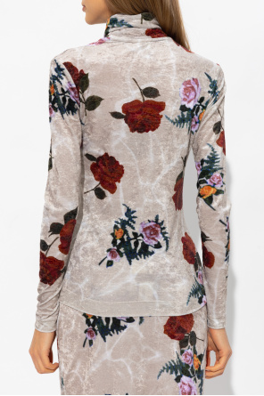 Dries Van Noten Turtleneck top with floral motif