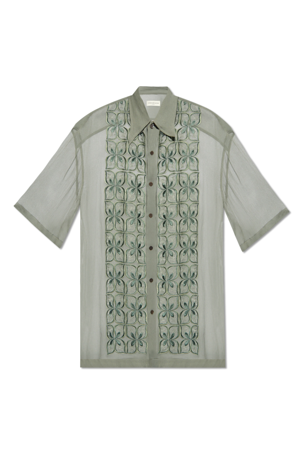 Silk shirt od brand, which chose sets in warm beige reminiscent of sunny days, while