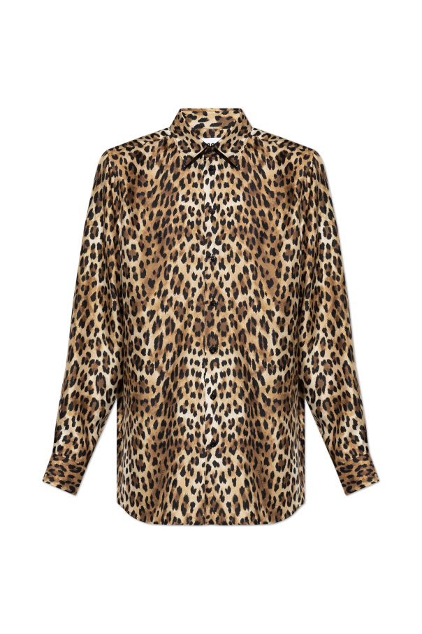 Moschino Silk shirt with leopard print