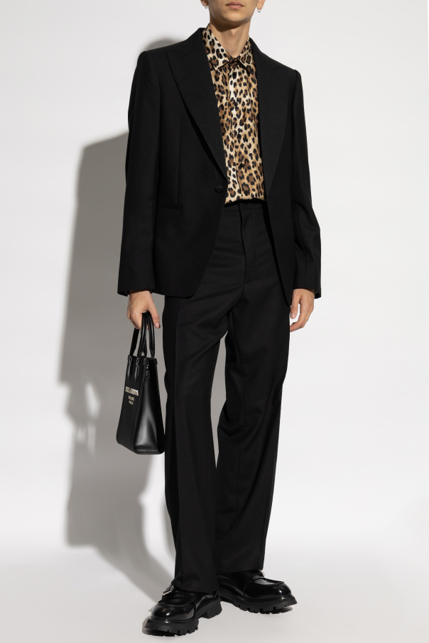 Moschino Silk shirt with leopard print