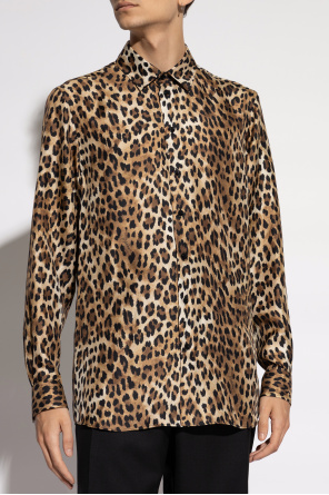 Moschino Silk shirt with leopard print