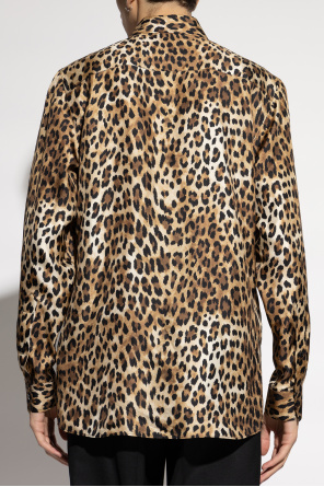 Moschino Silk shirt with leopard print