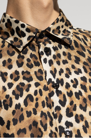 Moschino Silk shirt with leopard print