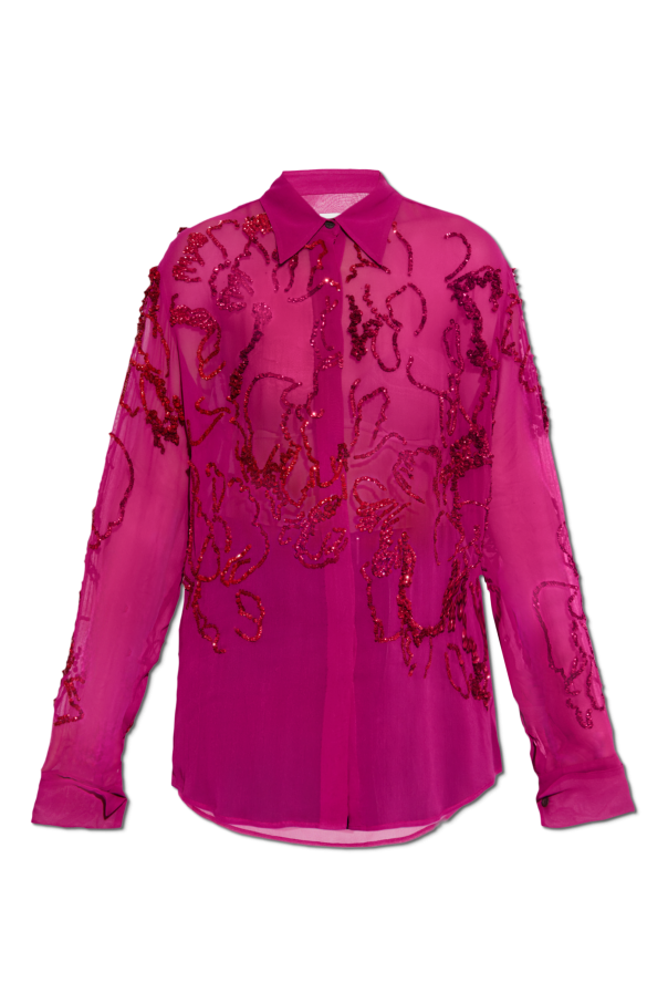 Dries Van Noten Koszula z cekinowym wzorem