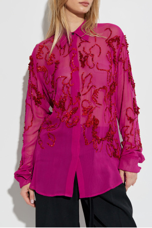 Dries Van Noten Koszula z cekinowym wzorem