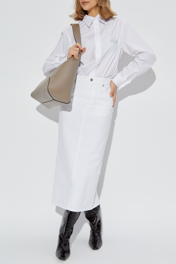 Moschino Cotton shirt with embroidered logo