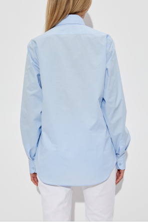 Moschino Camisa de algodón con logo bordado