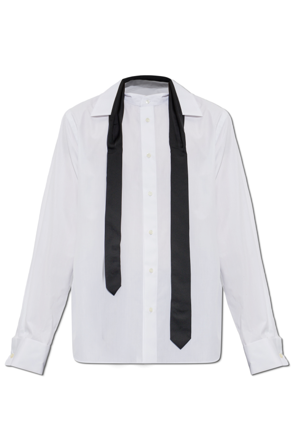 Shirt with sewn-in tie od sacai