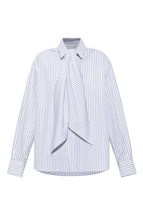 Shirt with decorative tie at the neckline od sacai