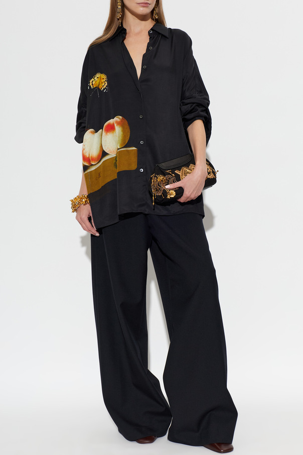 Dries Van Noten Casia Oversized Satin Shirt by Dries Van Noten