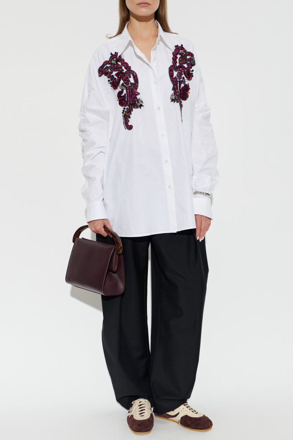Dries Van Noten "Casia" shirt with appliqués