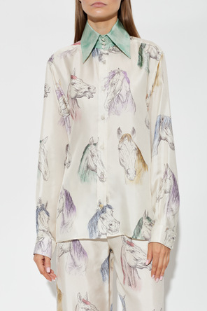 Moschino Camisa de seda com estampado