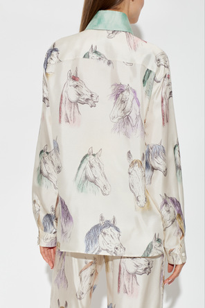 Moschino Camisa de seda com estampado