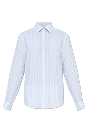 Camisa de lino con estampado de rayas
