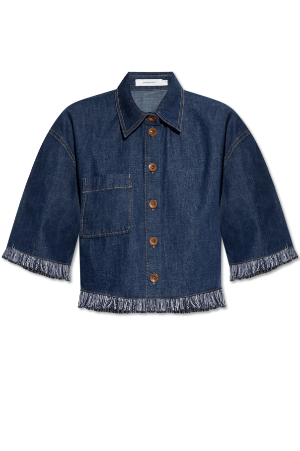 Denim shirt with fringes od Zimmermann